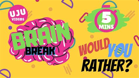 Brain break would you rather - How To Play. -You can start by bringing up the video (which can be found below) or you can search for it on YouTube (PE With Mr G – Would You Rather Back To School Edition) -When the game starts, players will decide which is their favorite from the 2 choices that will be shown. -If you like the choice on the right, you will move to the right.